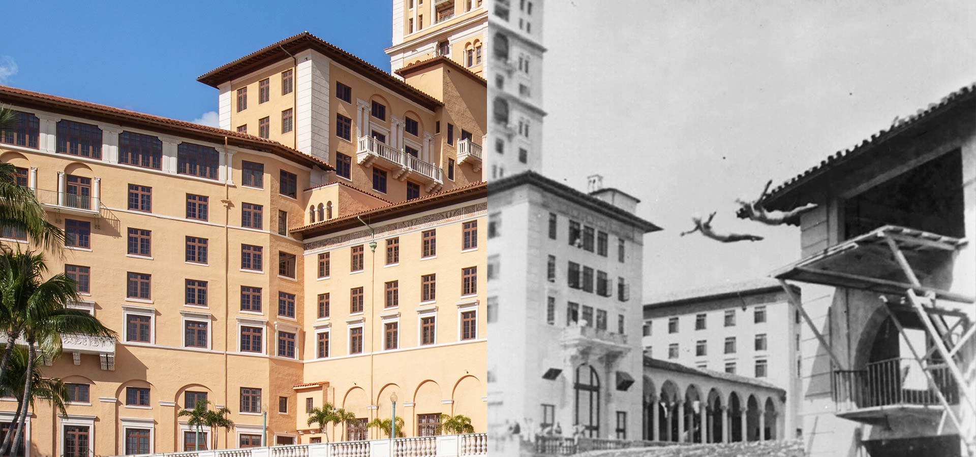 Historical Biltmore Hotel Miami Coral Gables Fairbanks Sisters Dive Team Circa 1926 Before After Centennial
