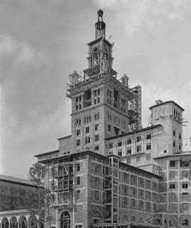 Historical Biltmore Hotel Miami-Coral Gables Under Construction 1925 Scaffolding